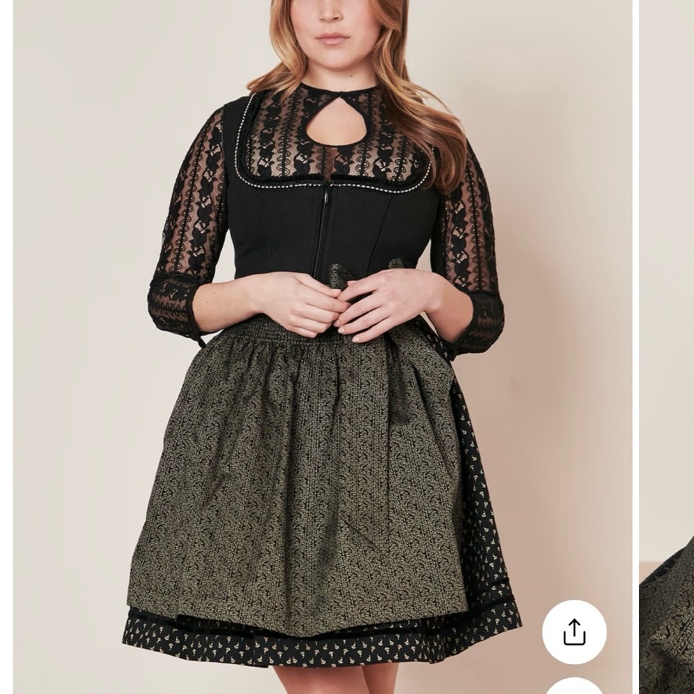 Elegant Black and Gold Women's Dirndl